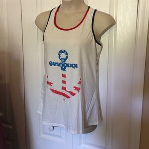 Favolook Patriotic Anchor Bow Tank Top